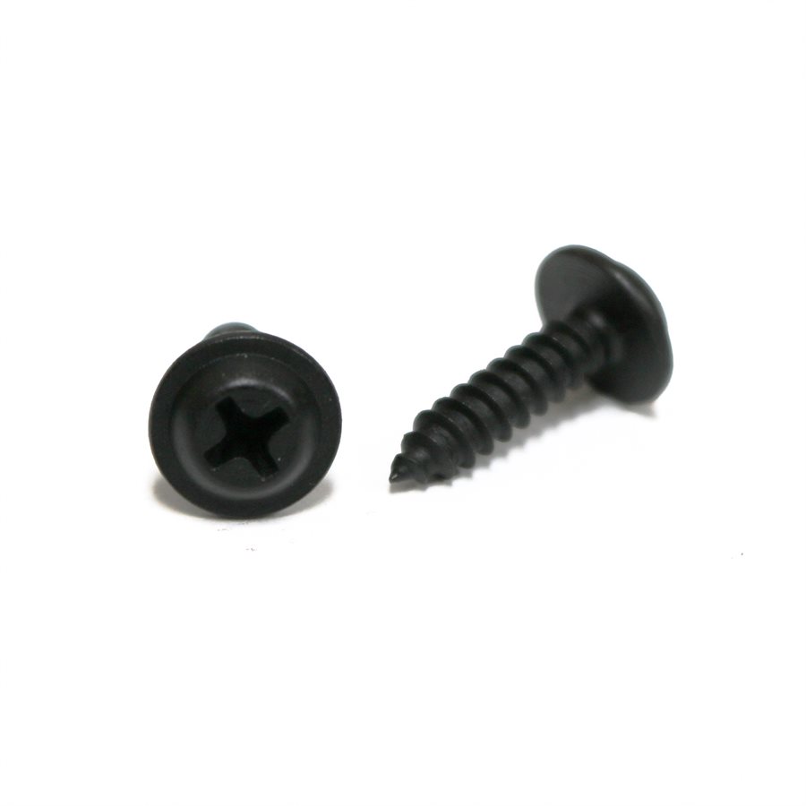 Phillips Flat Top Washer Head Tapping Screws 8 x 3/4" Black