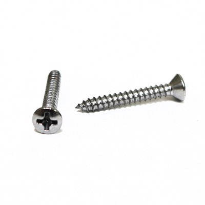 1796 100 Qty-#6 x 1" Phillips Oval Head Tapping Screws-Chromed