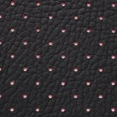 Sample of Phantom Perforated Automotive Vinyl Black/Red