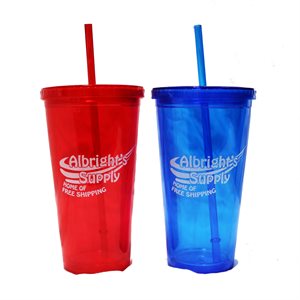 Albright's 20oz Acrylic Cup with Straw